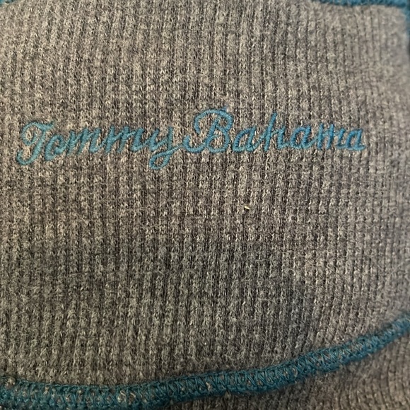 Tommy Bahama Flipshore Half-Zip Reversible Sweatshirt Teal/Grey Color Combo, XL - Picture 10 of 12